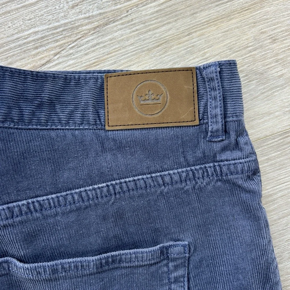 Peter Millar Men 36x31 Superior Soft Blue Corduroy Five-Pocket Pants